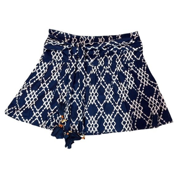 Anthropologie Rimbaud Tie Waist Skirt Navy and White Size Large